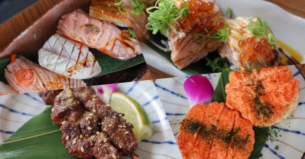 【景美美食】笑居樂食居酒屋，氣氛約會日式料理，炙燒鮭魚龍蝦捲大推！(附菜單)